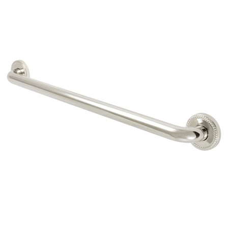 27-1/16 L, Contemporary, 17 Ga. Brass, Grab Bar, Polished Nickel